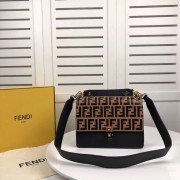 FENDI Kan I Leather Shoulder Bag F9235 black HV03314sf78