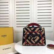 Fendi KAN I LOGO Handbag 8BS087 black&pink HV00336gN72