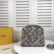 Fendi KAN I LOGO Handbag 8BS087 grey&Light blue HV01601nE34