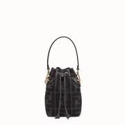 FENDI MON TRESOR Mini bag in black canvas 8BS010 HV10895TP23