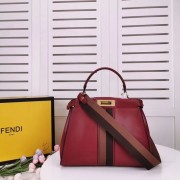 FENDI PEEKABOO ICONIC leather bag F0826 red HV00786Il41