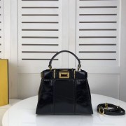 FENDI PEEKABOO ICONIC MINI Black leather bag 8BN244 HV10702Ri95