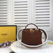 FENDI PEEKABOO ICONIC MINI leather bag 8BN244 brown HV01126aM39