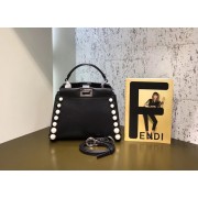 Fendi PEEKABOO MINI Exotic leather bag 8103 black HV06695nV16