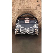 Fendi PEEKABOO MINI Exotic leather bag 8BN244S black HV09370tL32