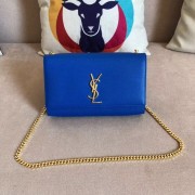 First-class Quality SAINT LAURENT Monogram Kate medium pebbled leather shoulder bag 354021 blue HV00101VJ28