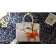 Hermes Birkin 30CM tote bags litchi leather H30 white HV01560CI68