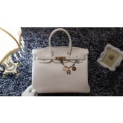 Hermes Birkin 35cm tote bag litchi leather H35 white HV04317hI90