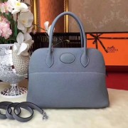 Hermes Bolide Original Togo leather Tote Bag HB31 sky blue HV06229Wi77