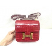 Hermes Constance Bag Croco Leather 3326 Burgundy HV09892vN22