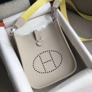 Hermes Evelyne original togo leather mini Shoulder Bag H15698 light gray HV00384fJ40