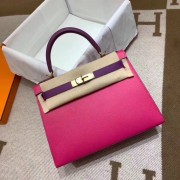 Hermes Kelly 28cm Shoulder Bags Epsom Leather KL28 Plum red&purple HV00645Va47