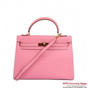 Hermes Kelly 32cm Top Handle Bag Pink Togo Leather Gold HV10257vN22