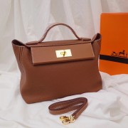 Hermes Kelly togo Leather Tote Bag H2424 brown HV04250EW67