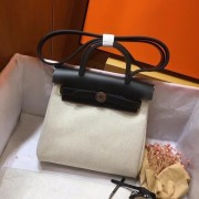 Hermes mini Herbag Original Canvas Leather & Calfskin 45987 Offwhite&Black HV10111yk28