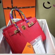 Hermes original Epsom leather birkin Tote Bag H035 red HV03124hT91