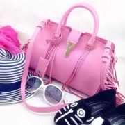 High Imitation YSL Fringed bag 40992 pink HV02096bg96