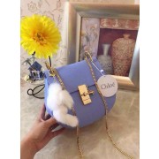 High Quality Imitation Chloe Drew Shoulder Bags Calfskin Leather 3369 Light Blue HV00710Vu82