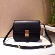 Imitation Celine Classic Box Flap Bag Calfskin Leather 2263 Black HV02489zn33