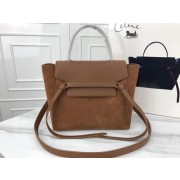 Imitation Celine mini Belt Bag Suede Leather A98310 brown HV05564KV93