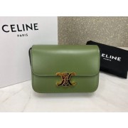 Imitation Celine MINI FOLCO BAG CANVAS CL01503 green HV07106Dl40