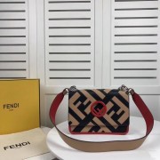 Imitation Cheap Fendi KAN I LOGO Handbag 8BS089 black&pink HV10927fV17