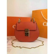 Imitation Chloe Drew Shoulder Bags Calfskin Leather 2709 Orange HV10170VO34