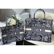 Imitation DIOR BOOK TOTE Blue Toile de Jouy Reverse Embroidery M1286ZR HV07894SU34