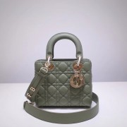 Imitation Dior lucky badges Original sheepskin Tote Bag A88035 green HV11179SU34