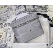 Imitation DIOR Oblique Jacquard cosmetic bag S5488 grey HV09104Za30