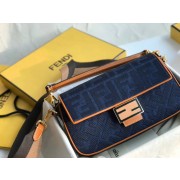 Imitation Fendi BAGUETTE LARGE Blue denim bag BR771A9 HV05838SU87