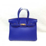 Imitation Hermes Birkin 25CM Tote Bag Original Leather H25 Brilliant blue HV07298SU87