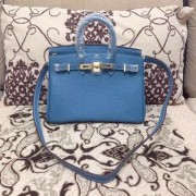 Imitation Hermes Birkin H25 litchi grain blue HV07663SU87