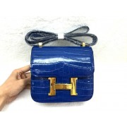 Imitation Hermes Constance Bag Croco Leather 3326 Royal Blue HV04372uq94