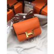 Imitation Hermes Constance Bag Epsom calfskin H0713 orange HV01663ye39