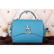 Imitation Hermes kelly 35CM stirrup top handle bag 30560 sky blue HV09326Oz49