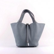 Imitation Hermes Picotin 22cm Bags togo Leather 8616 gray-blue HV05281Dl40