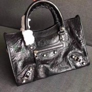 Imitation High Quality Balenciaga The City Handbag Calf leather 382568 black HV07792Bo39