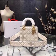 Imitation High Quality Dior CANNAGE Original Calfskin Leather Tote Bag 3891 Beige HV01157HH94