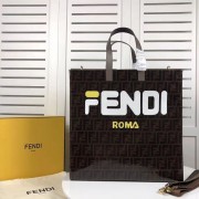 Imitation High Quality Fendi SHOPPER F1843 brown&white HV09872HH94