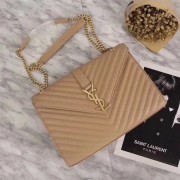 Imitation High Quality Saint Laurent Classic Monogramme Caviar Leather Flap Bag 26588 apricot HV08887Bo39