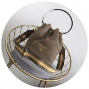 Imitation Prada Leather bucket bag 1BE018 Apricot HV02538lH78