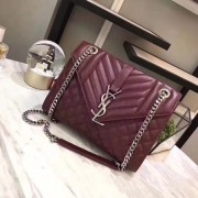 Imitation Saint Laurent Classic Monogramme Caviar Leather Shoulder Bag 2825 red HV02713ye39