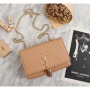 Imitation SAINT LAURENT Kate leather cross-body bag 2658 apricot HV00962RC38