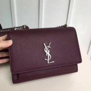 Imitation Saint Laurent mini Monogramme Cross-body Shoulder Bag 441971 Wine HV10964Nj42