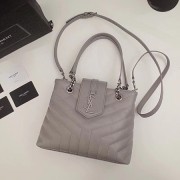 Imitation Yves saint Laurent Original loulou Calf leather Shoulder Bag 502717 light gray HV05410sJ18