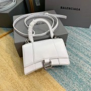 Knockoff Balenciaga Hourglass XS Top Handle Bag shiny box calfskin 28331 white HV10998tp21