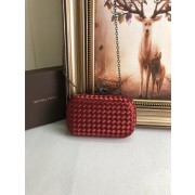 Knockoff BOTTEGA VENETA Knot snakeskin-trimmed satin clutch 62548 Burgundy HV11000NL80