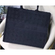 Knockoff DIOR BOOK TOTE BAG IN EMBROIDERED CANVAS C1286 dark blue HV02922WW40