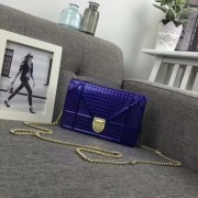 Knockoff DIORAMA WALLET ON CHAIN CLUTCH METALLIC CALFSKIN WITH MICRO-CANNAGE MOTIF S0328 blue HV06194Lg61